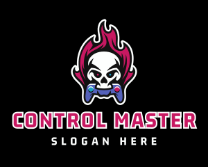 Skull Mascot Gaming Controller logo