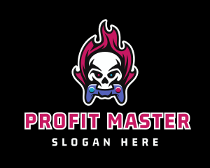 Skull Mascot Gaming Controller logo