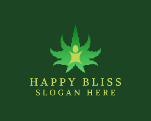 Happy Marijuana Person logo design