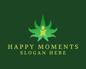 Happy Marijuana Person logo design