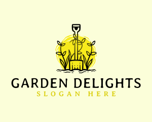 Shovel Plant Gardening  logo design