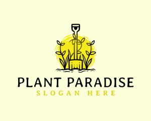 Shovel Plant Gardening  logo design