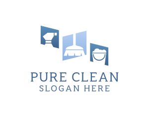 Home Cleaning Tools logo design