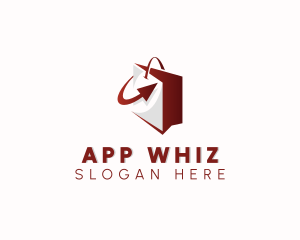 Online Shopping Bag App logo design