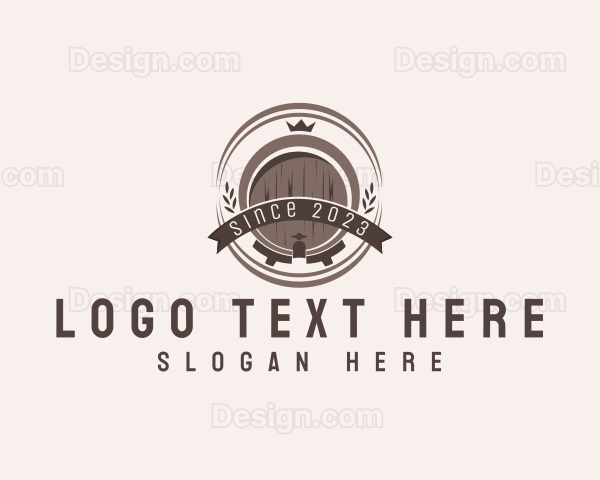 Wine Liquor Barrel Logo