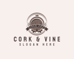 Wine Liquor Barrel  logo design