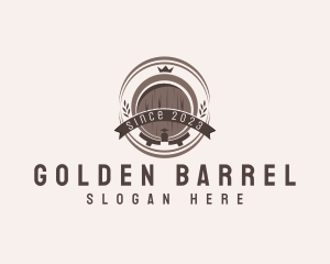 Wine Liquor Barrel  logo design