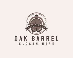 Wine Liquor Barrel  logo design