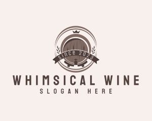 Wine Liquor Barrel  logo design