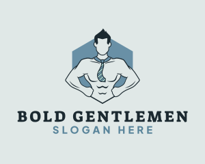 Masculine Necktie Man logo design