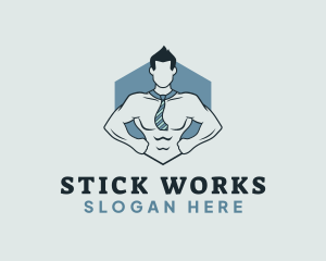 Masculine Necktie Man logo design