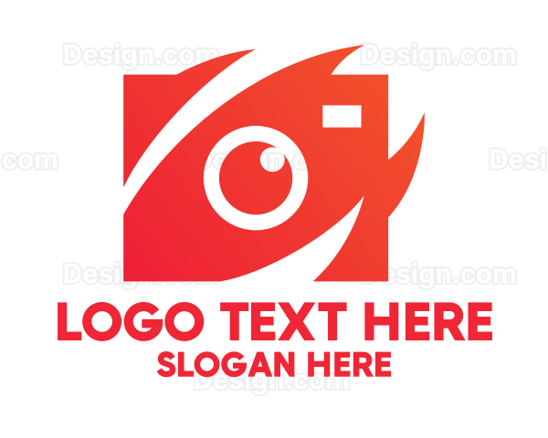 Red Stylish Camera Logo