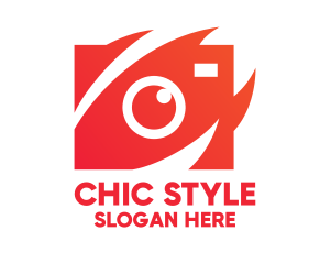 Red Stylish Camera logo