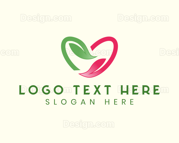 Heart Leaf Nature Logo