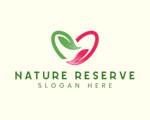 Heart Leaf Nature logo design