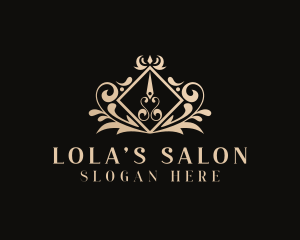 Salon Hairdresser Wreath logo design