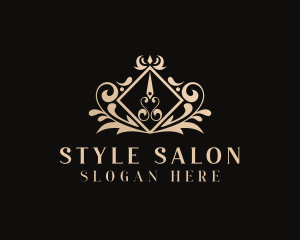 Salon Hairdresser Wreath logo design