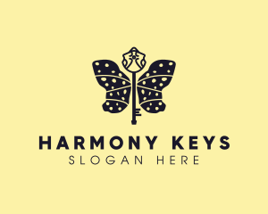 Butterfly Insect Key logo design