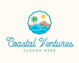 Ocean Beach Tree logo design