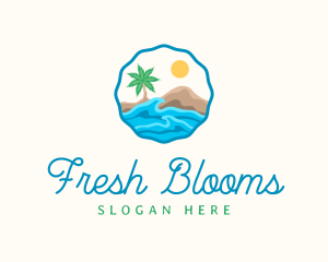 Ocean Beach Tree logo design