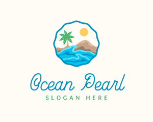 Ocean Beach Tree logo design