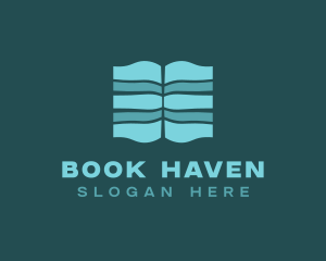 Abstract Open Book logo design