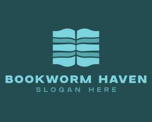 Abstract Open Book logo design