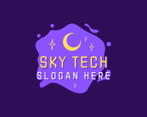 Night Sky Moon Stars logo design