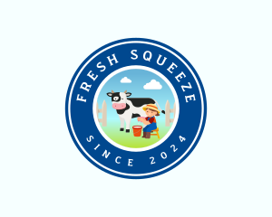 Cow Milk Farmer logo design