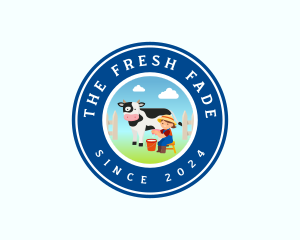 Cow Milk Farmer logo design