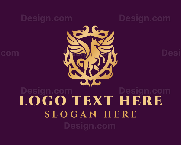 Luxury Pegasus Crest Logo