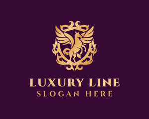 Luxury Pegasus Crest logo design