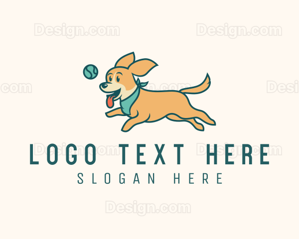 Running Pet Dog Logo