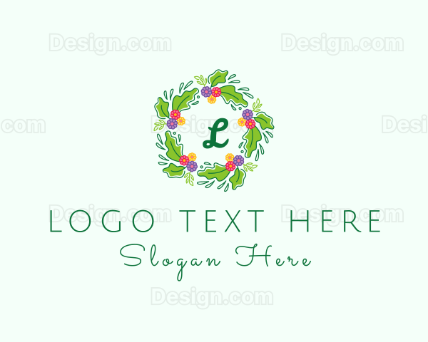 Wedding Flower Wreath Logo