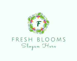 Wedding Flower Wreath logo design