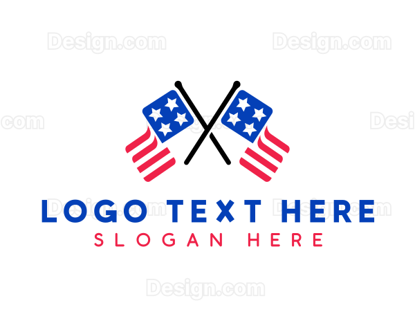 Double American Flag Logo