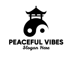 Yin Yang Peace Pagoda logo design