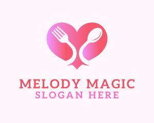 Restaurant Cutlery Heart Logo