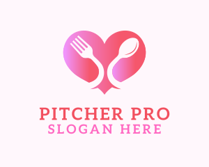 Restaurant Cutlery Heart Logo