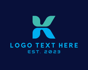 Typography - Digital App Letter K logo design