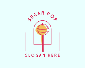 Lollipop Candy Sugar logo design