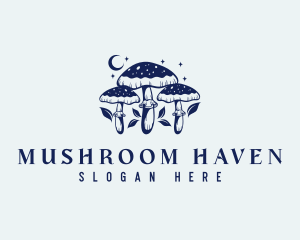 Mushroom Moon Star logo design