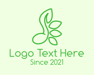 Green Music Note Leaves logo