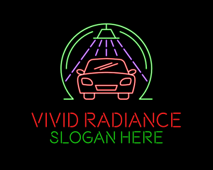 Glowing Neon Car Wash logo