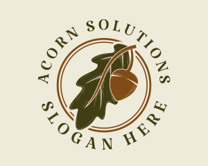 Vintage Acorn Oak logo design