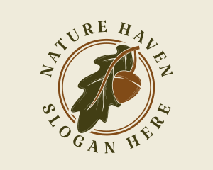 Nature Acorn Leaf logo design