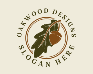 Vintage Acorn Oak logo design