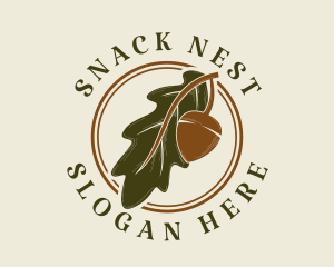 Nature Acorn Leaf logo design