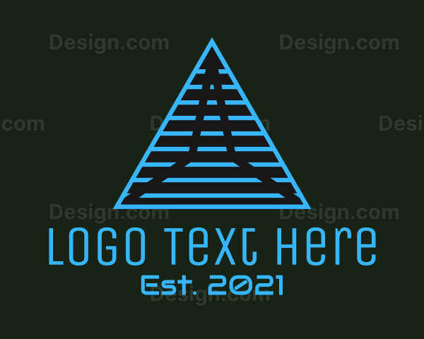 Blue Linear Pyramid Logo