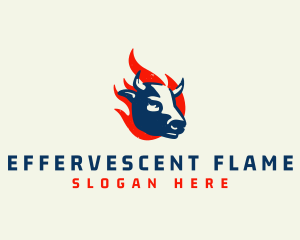 Flame Cow Barbecue logo design